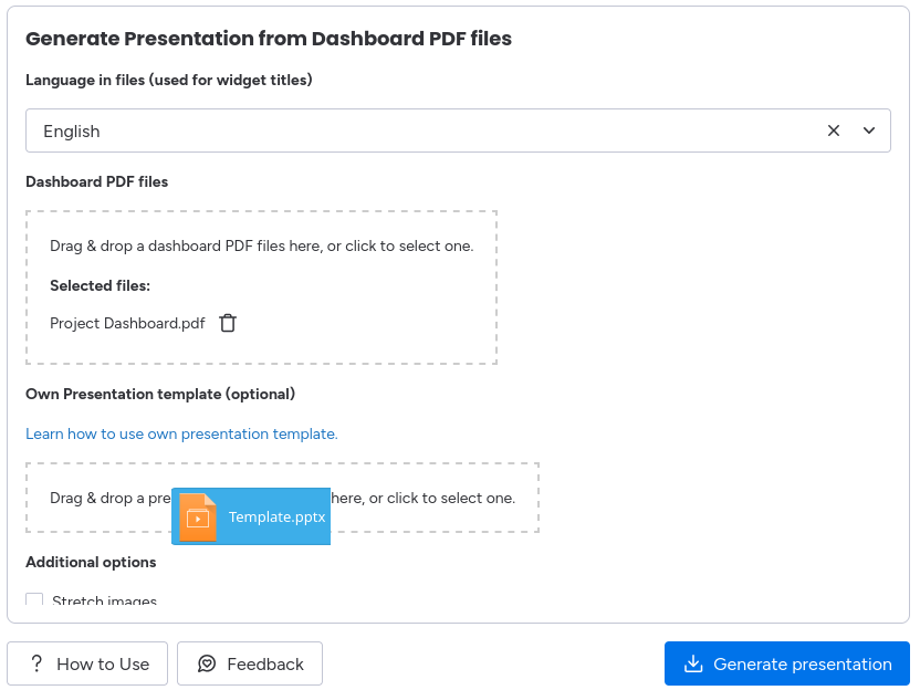 Upload your own Presentation template